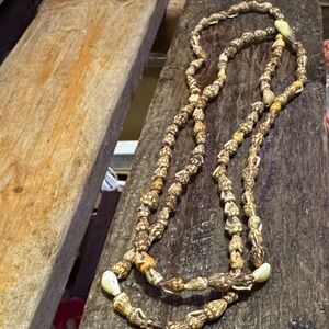 Elegant Earthy Beaded Sea Shell Necklace